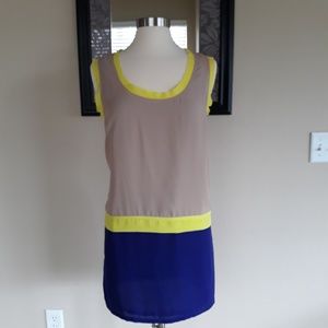Skies are Blue color block dress